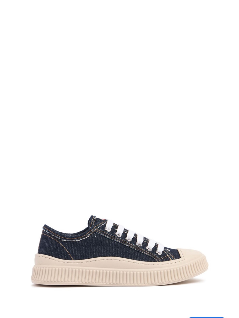 MARNI JUNIOR Denim Lace-up Sneakers W/ Logo In Blue 32